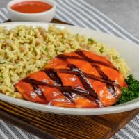 Grilled Chicken Monterey · A marinated  6oz. breast basted in our signature Sweet & Tangy dressing .  Includes your cho...