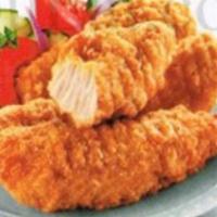 Chicken Tenders · Served with fries and choice of sauce.