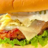 BBQ Ranch Sandwich · Potato Roll, Buttermilk Fried Chicken, BBQ, Munster Cheese, Sour Cream ＆ Onion Chips, Ranch,...