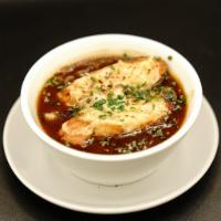 French Onion Soup · garlic toast, gruyere cheese, chives