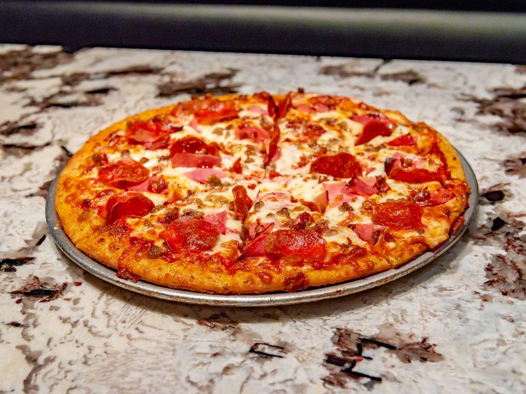 Meat Lovers Special Pizza · Choice of traditional or white. Pepperoni, bacon, ham, salami, and sausage.