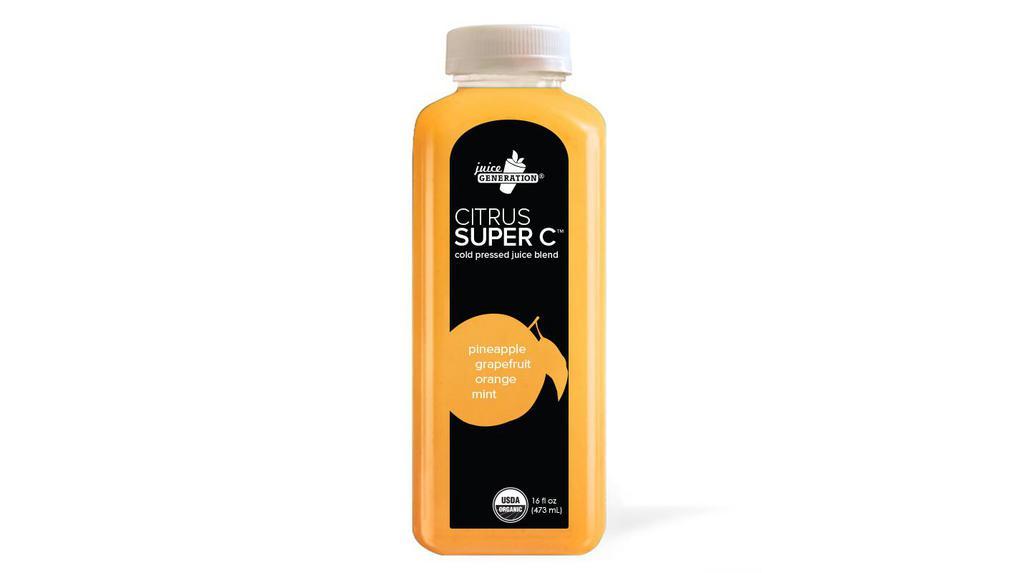 Citrus Super C™ · Pineapple, grapefruit, orange, mint 16 oz · Cold Pressed Juice