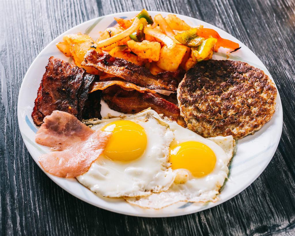Mars Deli Platter · Eggs, bacon, or ham or sausages. Served with home fries and toast.