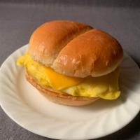 Egg & Cheese on Roll · Served on a think soft bread roll.
