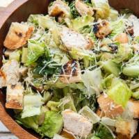 Chicken Caesar Salad · Grilled chicken, croutons, Parmesan cheese and Caesar dressing.