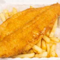 No. 3 Fried Catfish · 1pc fried Catfish with fries or rice. Add vegetables for $1.75.