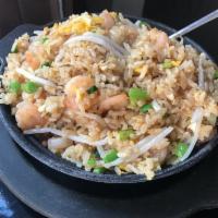 Bok Kum Bap · Wok fried rice with beansprouts, egg and scallion (vegetarian, beef, chicken, shrimp)