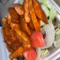 Buffalo Chicken Salad · Tossed salad topped with Buffalo grilled chicken.