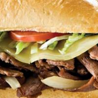 Great Steak · Provolone grilled onions, lettuce, tomato and mayo. Premium sirloin steak grilled to order.