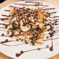 Magic Crepe · banana, chocolate chip, nilla waffle crumb with condensed milk and, nutella.