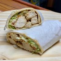 Chicken Caesar Wrap · Chicken, lettuce, tomatoes, Parmesan cheese and Caesar dressing.