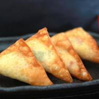 4 Piece Crab Rangoon · Fried wonton wrapper filled with crab and cream cheese.