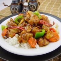 General Tso's Chicken · Poultry deep fried with sweet and spicy sauce.