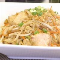 Phad Thai · Stir fried rice noodle dish.