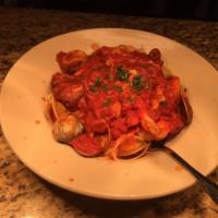 Seafood Linguini · Shrimp, scallops, clams, in your choice of a marinara, fra diavolo, or scampi sauce.