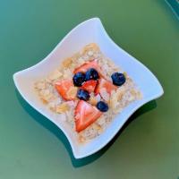 Overnight Oats · Rolled oats, chia seeds, coconut and oat milk topped with seasonal fruit and toasted coconut...