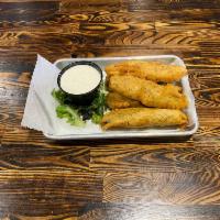 Fried Pickles  · Crunchy and delicious. Five hand-battered spears deep-fried to crispy perfection. Served wit...