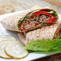 Red and Green Wrap · Tuna salad with fire roasted red peppers and avocado.