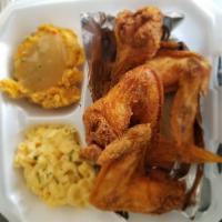 Chicken plate · 3 whole wings (fried) with 2 sides