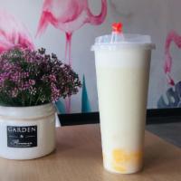 #4 Jasmine Green Tea Latte · Lactose-free milk, green tea