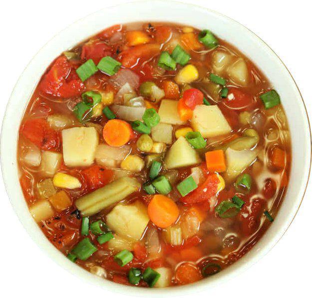 Minestrone Soup · Served with garlic rolls