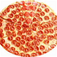 Charred Pepperoni Pizza · Sauce, oregano,pepperoni,  grated mozzarella