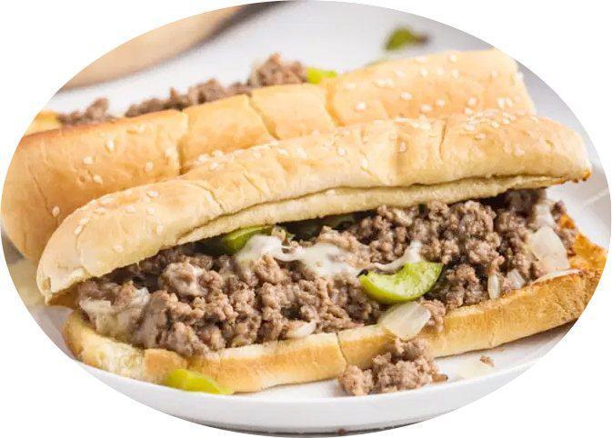 Philly Steak Sandwich with Onion · Served with garlic mayo.