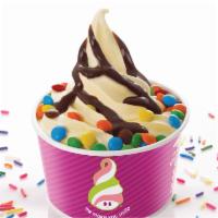 Cake Batter Froyo · Takes the Cake Batter frozen yogurt. Lowfat. Contains eggs, milk, soy, & wheat. Contains liv...