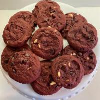 Red Velvet Gourmet Cookies · One dozen baked to order red velvet gourmet cookies. Always fresh and just yummy.  Baked wit...