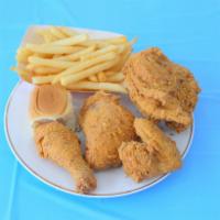 4 Pieces Louisiana Chicken Meal Deal Dinner · Leg, thigh, wing and breast. Comes with 1 side and 1 roll. 