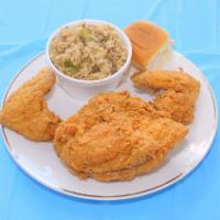 3 Pieces White Meat Meal Deal Dinner · 2 wings and 1 breast. Comes with 1 side and 1 roll.