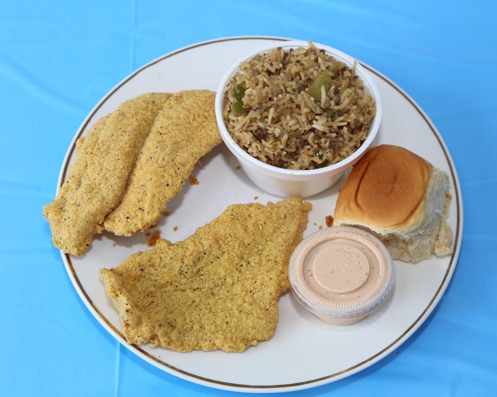 2 Pieces Fish Meal Deal Dinner · Comes with 1 side and 1 roll.