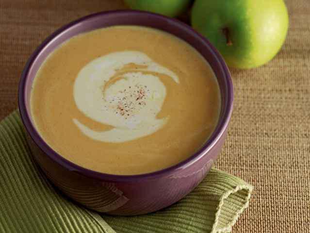 Butternut Squash & Apple Soup · A blend of pureed butternut squash, onions, and handcrafted chicken stock with caramelized Granny Smith apples and a pinch of nutmeg.