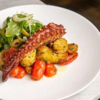 Polipo · Charred Octopus, Fennel, Roasted Potatoes, Arugula, Celery, Castelvetrano Olives, Lemon.