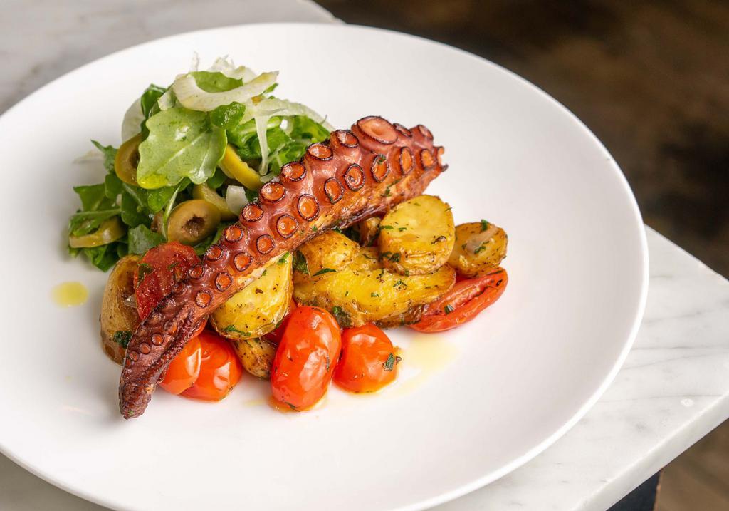 Polipo · Charred Octopus, Fennel, Roasted Potatoes, Arugula, Celery, Castelvetrano Olives, Lemon