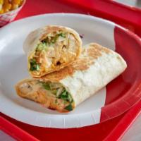 Signature Chicken Wrap · Bacon, provolone cheese, lettuce, tomato, and herb mayonnaise.