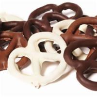 Chocolate Pretzels · Our super-thin Gourmet Chocolate Pretzels are lightly salted and covered with a delicate lay...