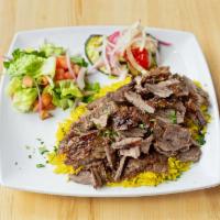 Beef Shawarma Platter · Beef marinated with a variety of mediterranean spices.