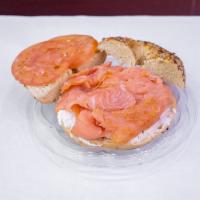 12. Bagel with Cream Cheese · Boiled and baked round bread roll. Soft mild cheese.
