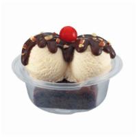 Brownie Sundae · Top off a brownie with two of your favorite ice cream flavors, your choice of wet topping, c...