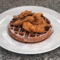 CHICKEN & WAFFLE · FRIED CHICKEN BREAST ON OUR BELGIAN WAFFLE