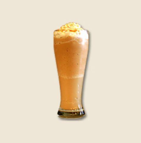 Mythical Mocha · White chocolate and creamy caramel topped with whipped cream and caramel sauce.