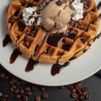 Waffle Express  · Waffle
Espresso Chip Ice Cream
Chocolate Chips
Caramel Syrup
Whipped Cream
