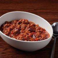 Housemade Chili · Fresh ground beef, red beans, chipotle peppers & our house blend of spices.