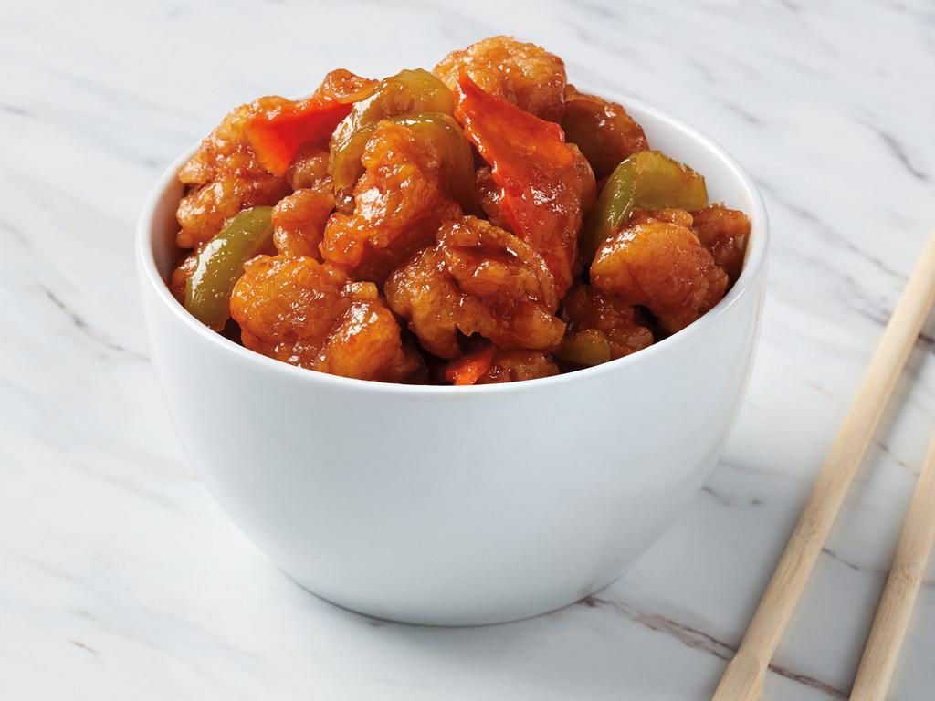 General's Chicken · Crispy chicken and mixed peppers tossed in our secret sweet and spicy sauce. Spicy.