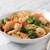 Garlic Shrimp · Shrimp, broccoli, zucchini, carrots, garlic, and teriyaki sauce. Served with egg noodles.