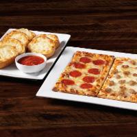 Flatbread Meal · Choose 2 Flatbreads: Pepperoni, Cheese, or Sausage. Choose either 5 piece Breadsticks or 6 p...