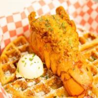Fried Lobster and Waffle · 5/6oz lobster tail with waffle 