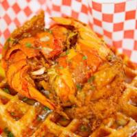 Double lobster tail  · 2- 5/6oz lobster tail with waffles 