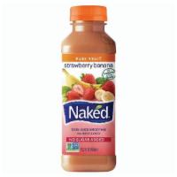 Naked Juice|Strawberry Banana · Contains strawberry, apple, banana and a hint of orange. 250 Calories 